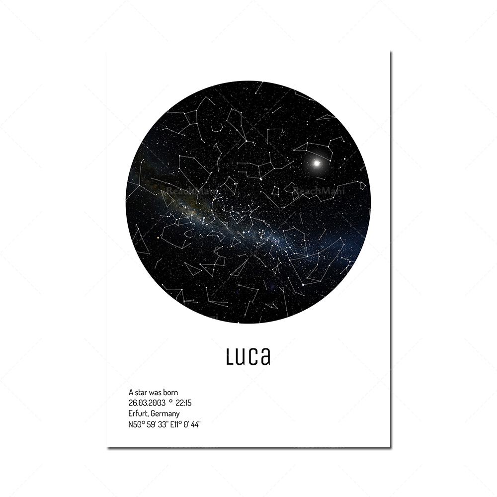 Ay evreleri yapay izlenim-yıld - Star Map Poster incelemesi ve fiyatı